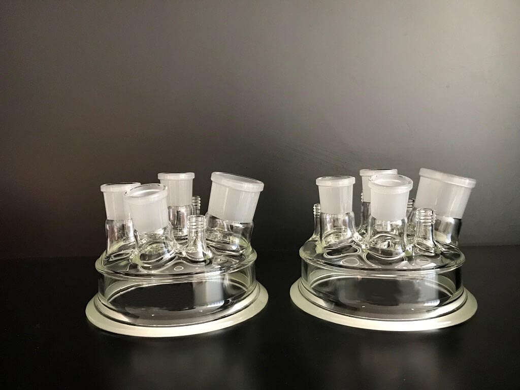 Flange lid with lab flange Duran DN150 with 9 connections